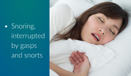 Snoring, interrupted by gasps and snorts